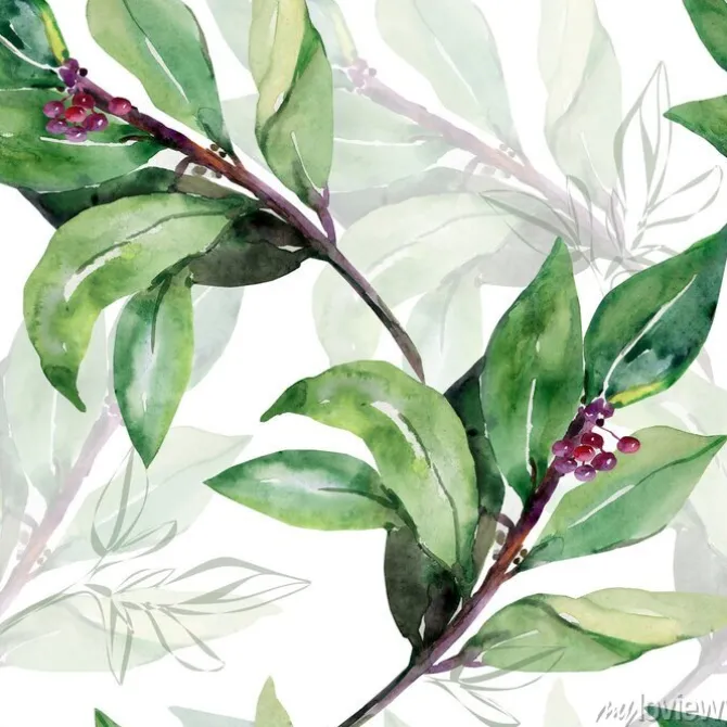 Tapeta: Gałązki w stylu akwarelowym