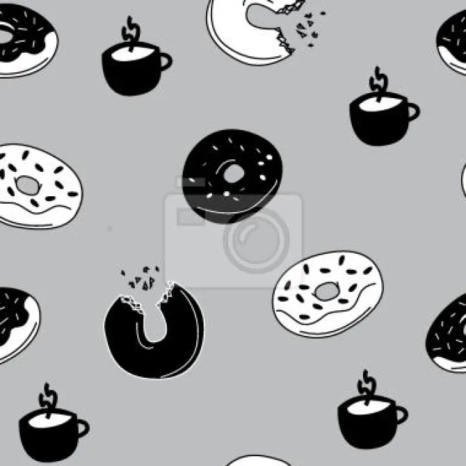 Tapeta: Gorące donuty i kawa