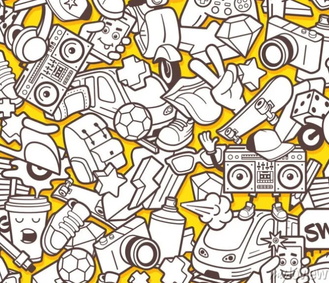 Tapeta: Graffiti na żółtym tle