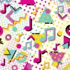 Tapeta: Grafika z kolorowymi nutami