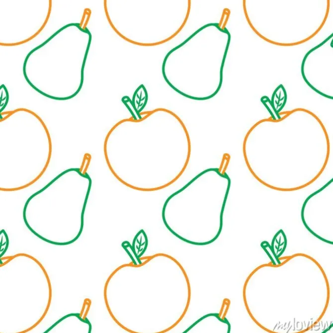 Tapeta: Gruszka jabłko owoc wzór obrazu wektor ilustracja projektu