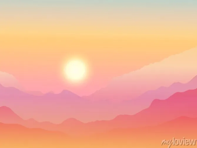 Tapeta: Góry i las. wektor krajobrazu.