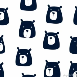 Tapeta: Hand drawing bear seamless pattern vector.