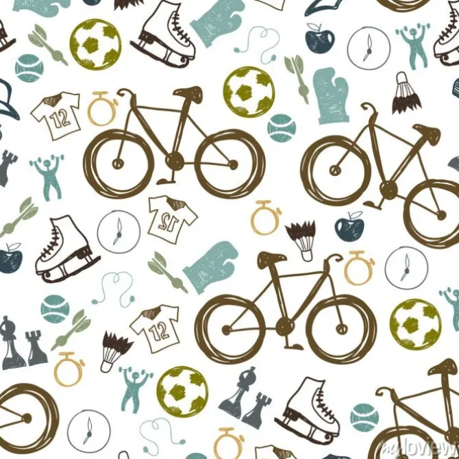 Tapeta: Hipster sportowy rower bez szwu wzór