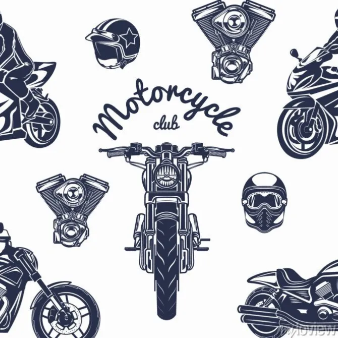 Tapeta: Ilustracja bez szwu wektor wzór motocykla