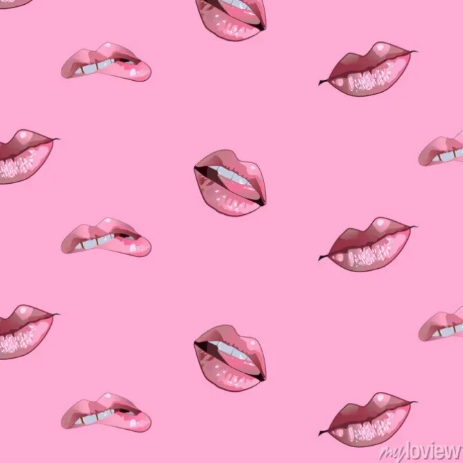 Tapeta: Ilustracja wektorowa wzór warg