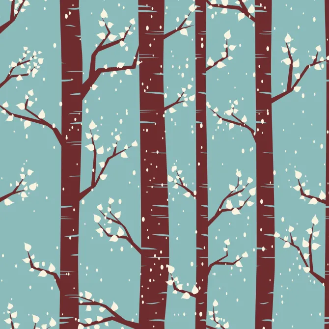 Tapeta: Ilustracja z drzewami w zimie