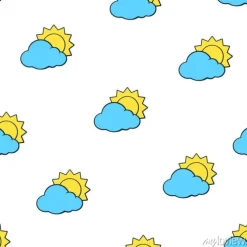 Tapeta: Ilustracji wektorowych. bez szwu deseń z suns zniknął za niebieskie