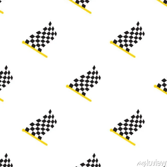 Tapeta: Ilustracji wektorowych. bez szwu deseń z flagami wyścigowe w