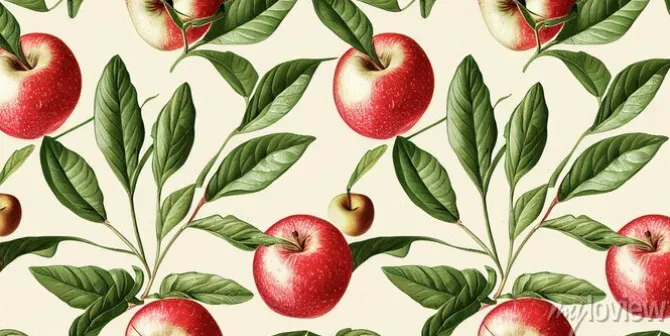 Tapeta: Jabłka pośród liści jabłoni