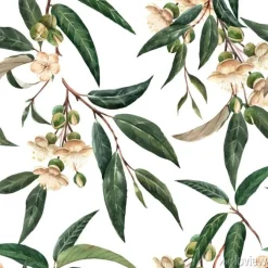 Tapeta: Jasne kwiaty i delikatne liście