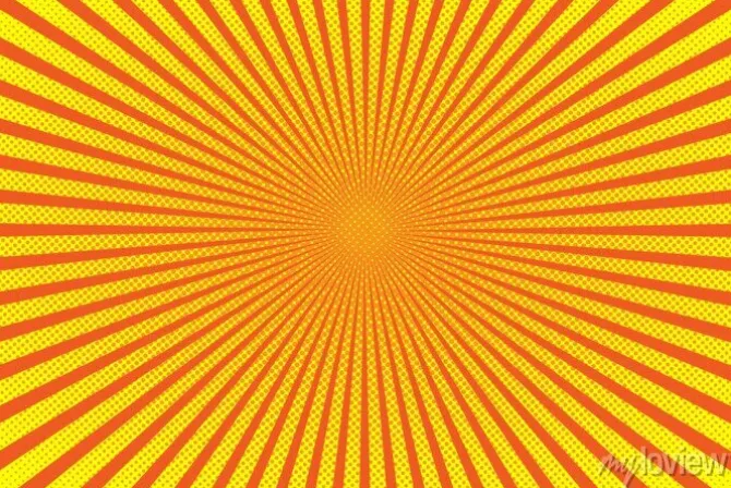 Tapeta: Jasne promienie s? o? ce tle z? ó? tymi kropkami. streszczenie