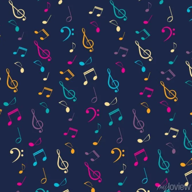Tapeta: Jasny muzyczny wzór bez szwu