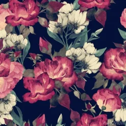 Tapeta: Jednolite kwiatowy wzór z różami, akwarela. ilustracji wektorowych.