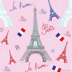 Tapeta: Jednolite wektora deseniu z wie? y eiffla