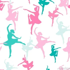 Tapeta: Jednolite wektora wzór z sylwetk? tancerka ballerinas