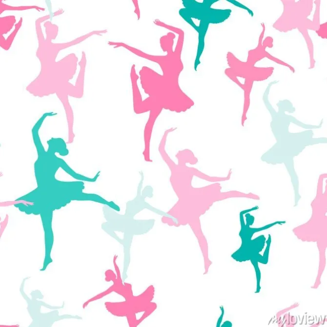Tapeta: Jednolite wektora wzór z sylwetk? tancerka ballerinas