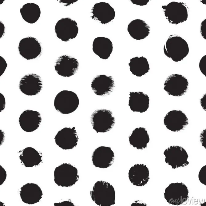 Tapeta: Jednolite wzór kropek. ręcznie malowane okręgi. ilustracja ink.