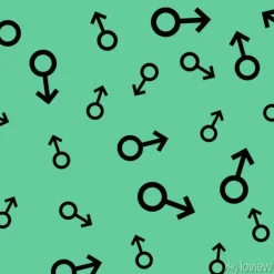 Tapeta: Jednolite wzór z czarnymi symbolami płci męskiej. mężczyzna oznaki