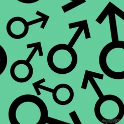 Tapeta: Jednolite wzór z czarnymi symbolami płci męskiej. mężczyzna oznaki