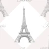 Tapeta: Jednolite wzór z wieży eiffla na szare i białe tło