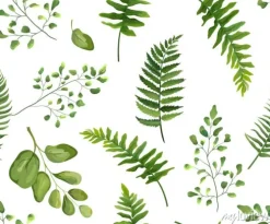 Tapeta: Jednolite zieleni li? cie botaniczne, rustykalny wzór wektor