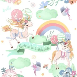 Tapeta: Jednorożce tęcza i kwiaty