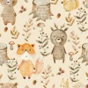 Tapeta: Jesienne zwierzęta lasu dziecięcy wzór