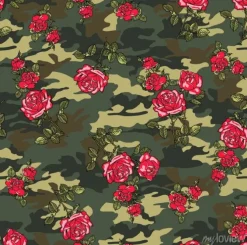 Tapeta: Kamuflaż róża bezszwowe wektor wzór