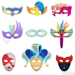 Tapeta: Karnawałowe maski weneckie ustalonych dla tradycyjnego masquerade