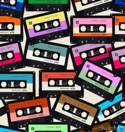 Tapeta: Kolorowe kasety magnetofonowe