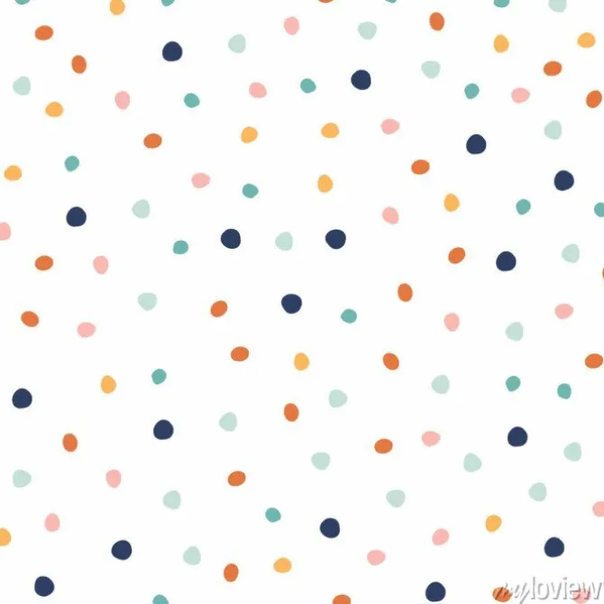 Tapeta: Kolorowe małe kropki na białym tle