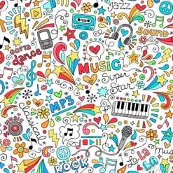 Tapeta: Kolorowe symbole muzyki i pokoju