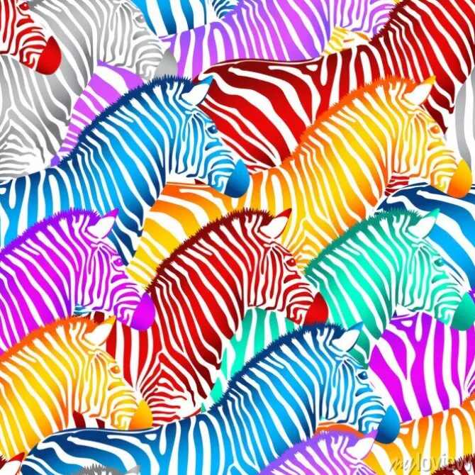 Tapeta: Kolorowe zebra bez szwu deseń. tekstury dzikich zwierząt. projekt