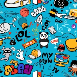 Tapeta: Komiksowe obrazki z pandami i samochodami