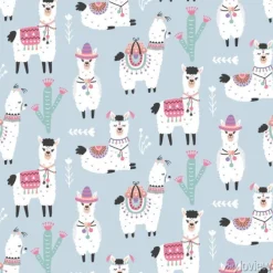 Tapeta: Kreskówka lamy alpaki wzór