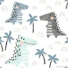 Tapeta: Krokodyla dziecka bezszwowy wzór. skandynawski ładny druk dinozaurów.