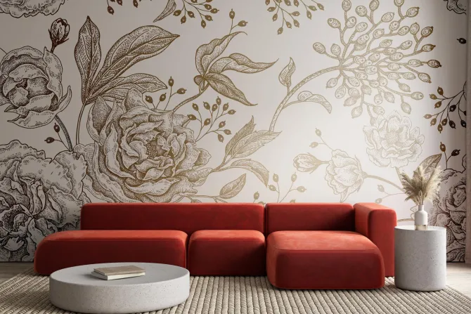 Tapeta: Kwiatowy wzór w stylu vintage