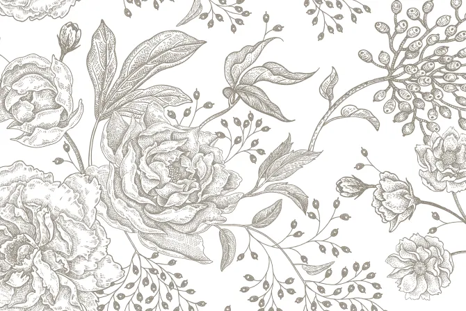 Tapeta: Kwiatowy wzór w stylu vintage