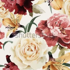 Tapeta: Kwiaty ogrodowe na jasnym tle