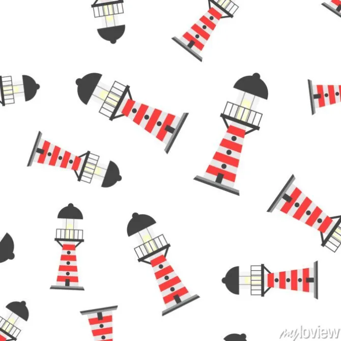 Tapeta: Latarni morskiej beacon tło wzór. biznesowa płaska wektorowa