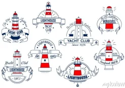Tapeta: Latarnia ikon wektorowych do klubu jachtowego lub bar