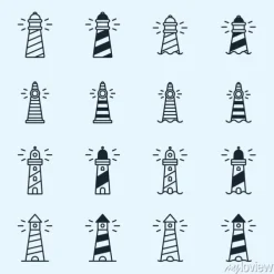Tapeta: Latarnia morska beacon sea light sign symbol minimalistyczny