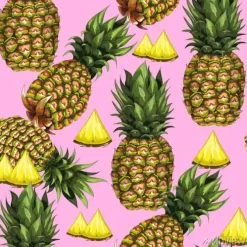 Tapeta: Lato bezszwowy wzór z pociągany ręcznie ananasem na różowym tle.