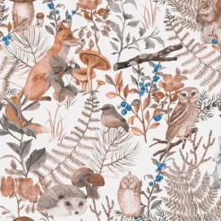 Tapeta: Leśne zwierzątka jesienią z roślinnością