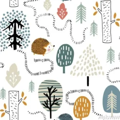 Tapeta: Leśny wzór z jeżykami