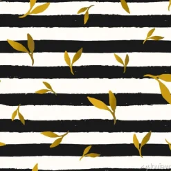 Tapeta: Liście i stripes seamless pattern