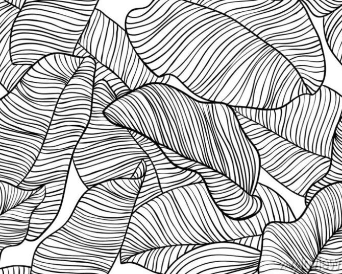 Tapeta: Liście malowane liniami