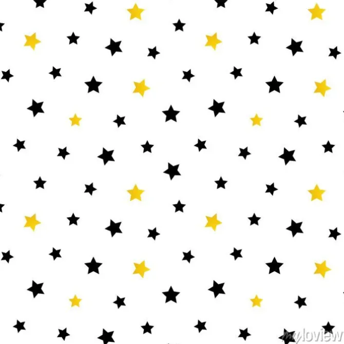 Tapeta: Śliczne czarne i złote gwiazdy bez szwu tła.