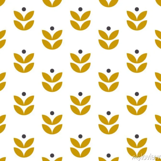 Tapeta: Listki tworzące wzór w stylu skandynawskim